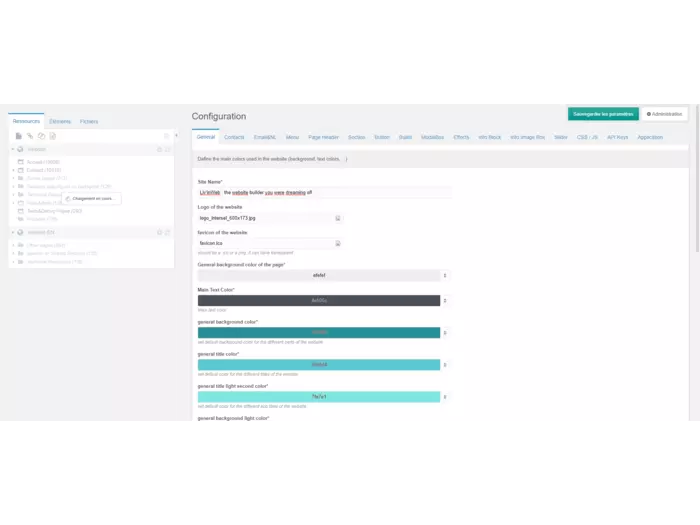 La configuration générale